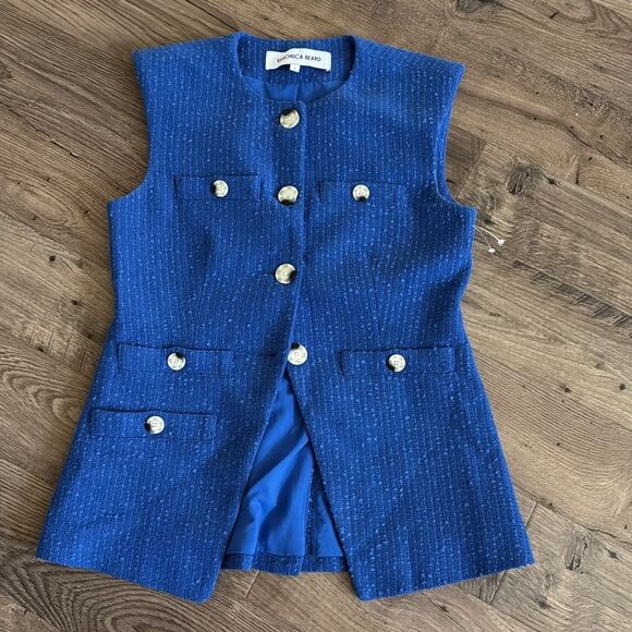 VERONICA BEARD TAMARA VEST blue COBALT SZ US 4 - Picture 3 of 5
